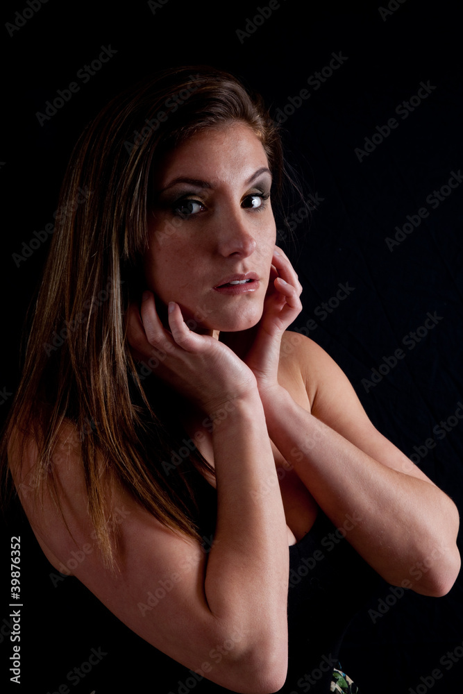 woman looking at the camera with serious expression woman looking at the camera with serious expression