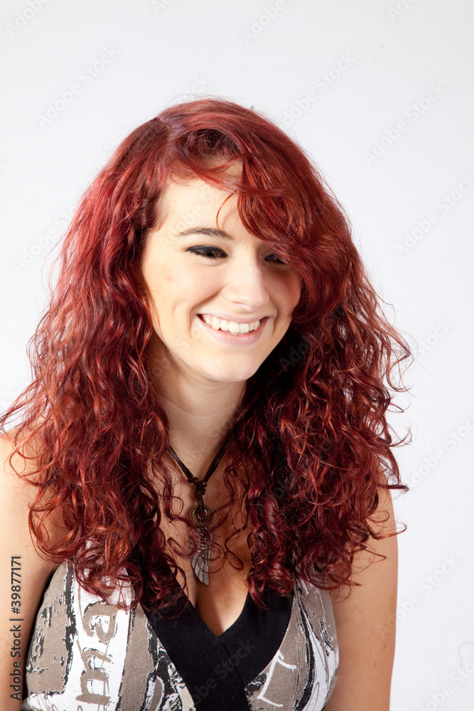 redhead woman smiling redhead woman smiling