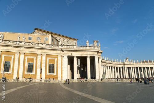 Colonnade of St Peters Square in Rome Italy