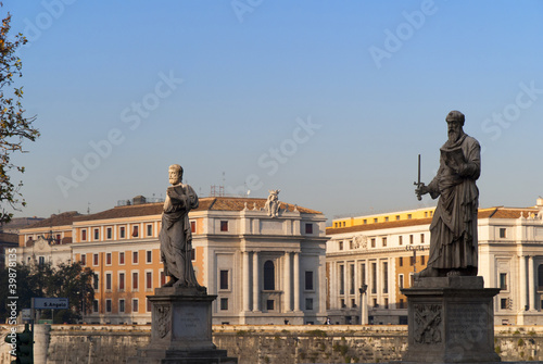 the Castel SantAngelo Bridge in Rome Italy