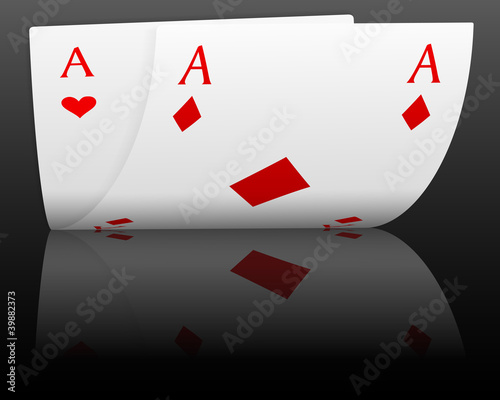 poker aces on black