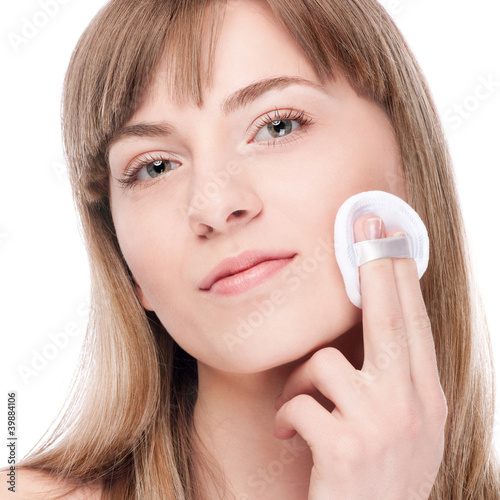 Young woman with perfect health skin of face