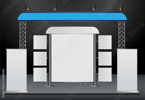 blank trade show booth and roll up banner display