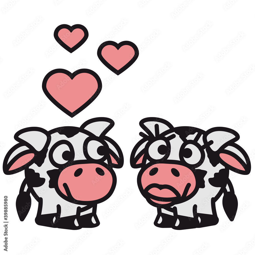 Fototapeta premium smiley_cows_in_love_3c