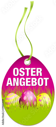 Hangtag Osterangebot Ostereier pink