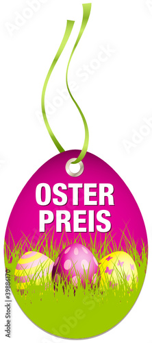 Hangtag Osterpreis Ostereier pink