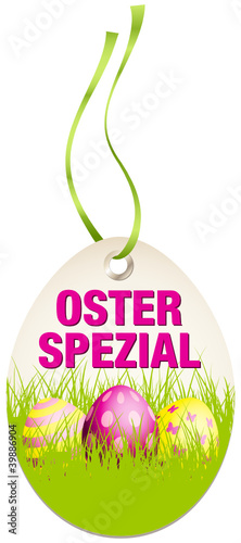 Hangtag Osterspezial Ostereier grün/pink