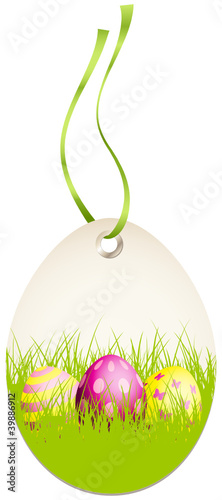 Hangtag Easter Eggs Green/Pink