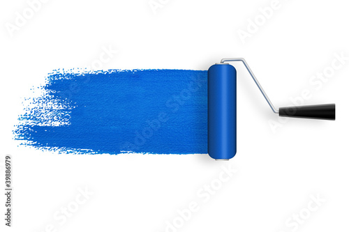 Blue paint roller