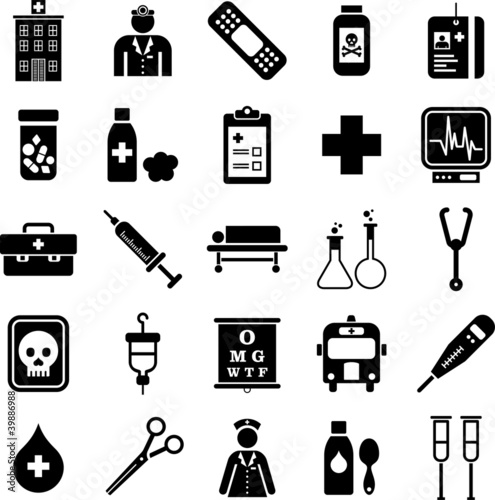 Hospital and medical icons
