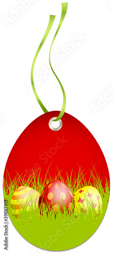 Hangtag Easter Eggs Red