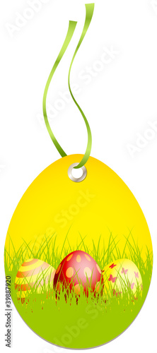 Hangtag Easter Eggs Yellow/Green/Red