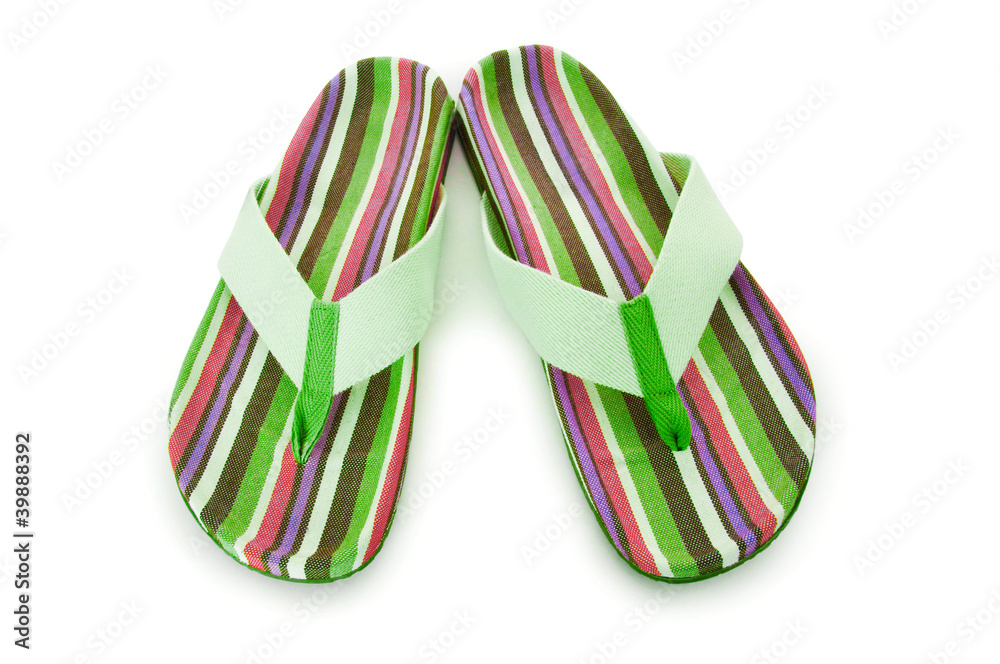 Summer colourful shoes on white Summer colourful shoes on white