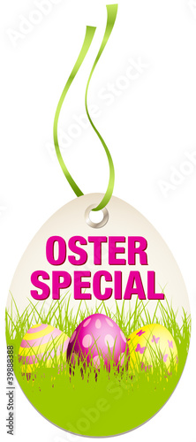 Hangtag Osterspecial Ostereier grün/pink