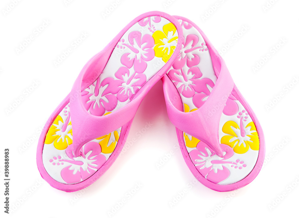 Fototapeta premium Blue summer slippers
