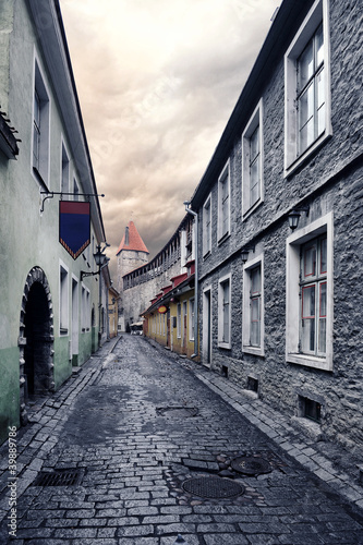 Street in old town in Tallinn  Estonia