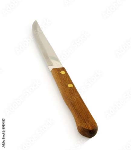 Peeling knife on white background