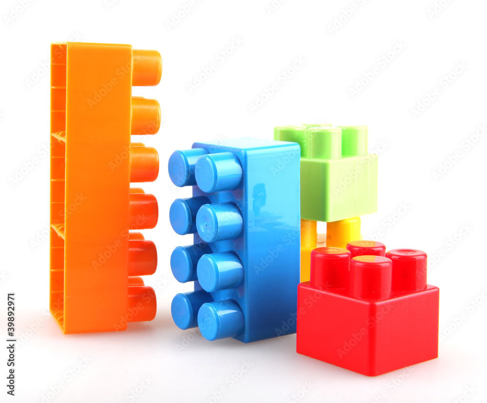Naklejka premium Plastic building blocks