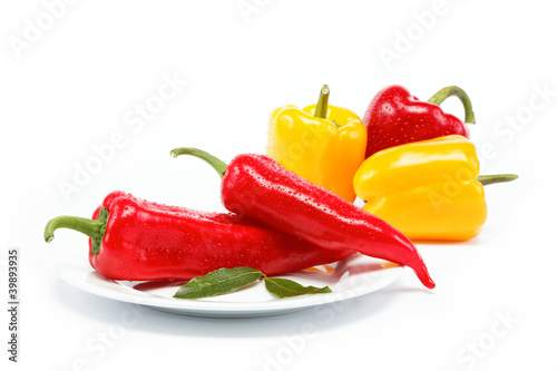 Healthy food. Fresh vegetables. Peppers on a white background.