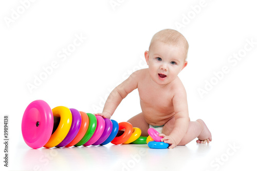 smiling child playing with ...