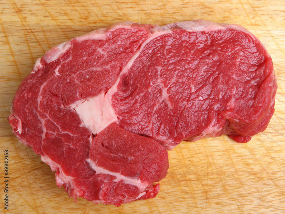 Raw Ribeye Beef Steak