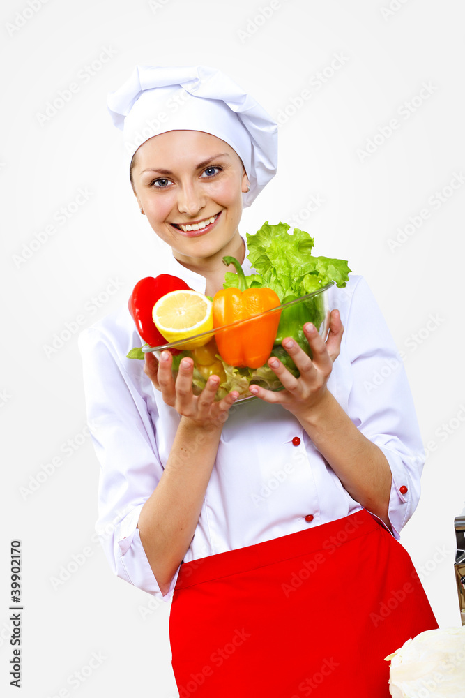 Portrait of a young cook in uniform Portrait of a young cook in uniform