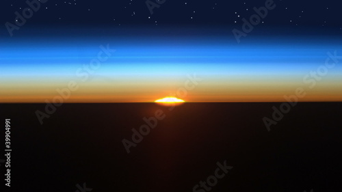 Beautiful Sunrise in space
