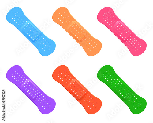 Colorful icons of bandaid