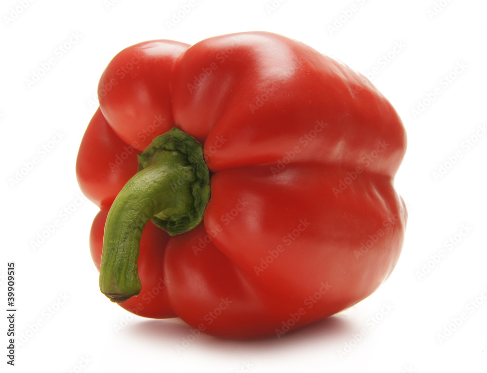 A fresh and tasty red paprica on a white background A fresh and tasty red paprica on a white background