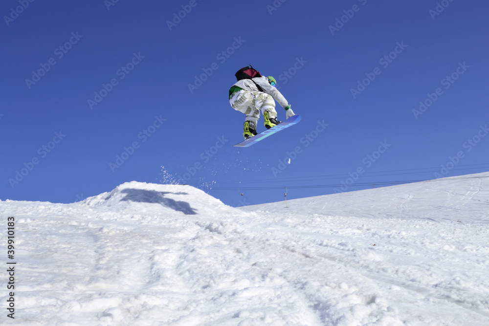 snowboarder in jump
