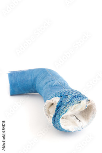 Discarded Blue Fiberglass Arm Cast