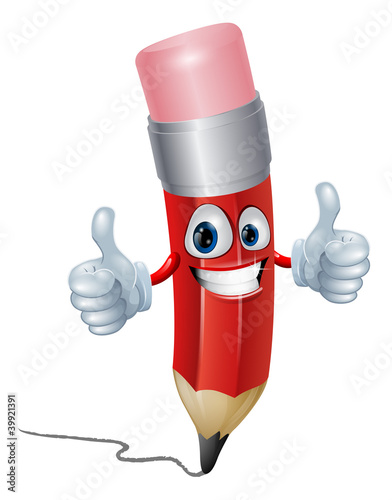 Pencil mascot man
