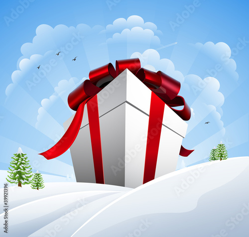Huge Christmas Present in Snow