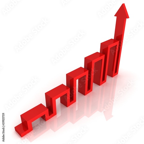 red graph arrow of success ...