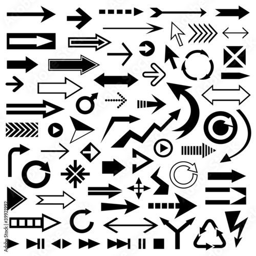 Big set of various vector arrows.