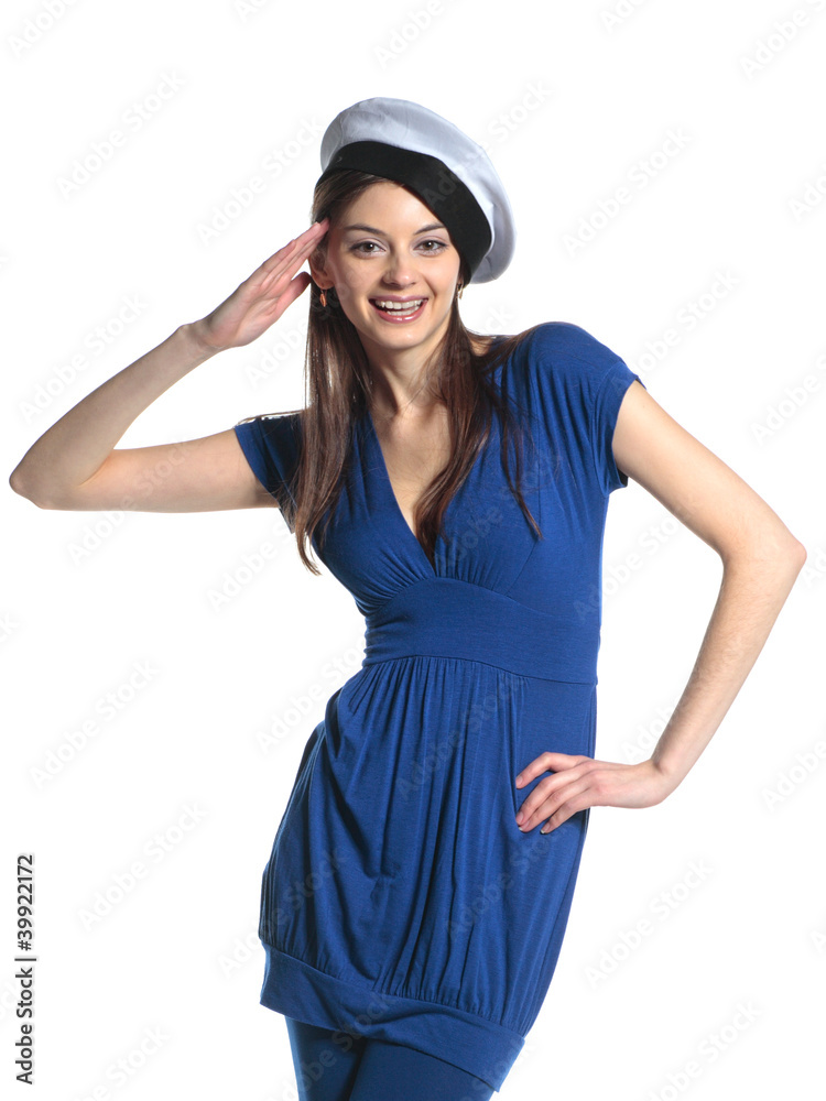 Attractive girll in cap sailor like Attractive girll in cap sailor like