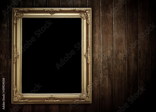 picture frame on wood background