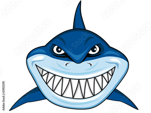Angry shark cartoon