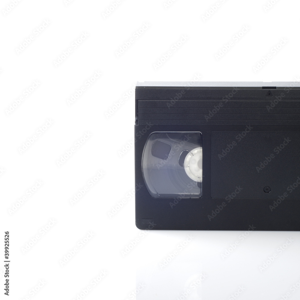 A part of video cassettes isolated on white background.