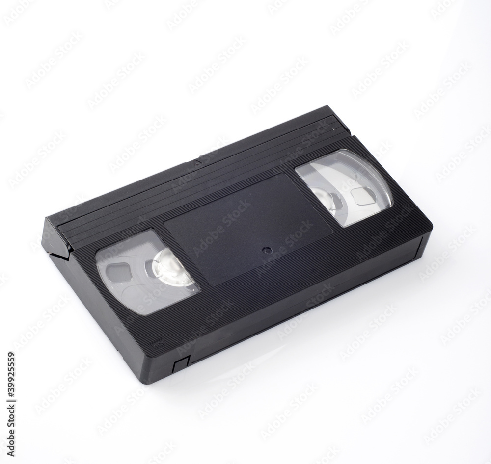 Video cassettes isolated on white background.