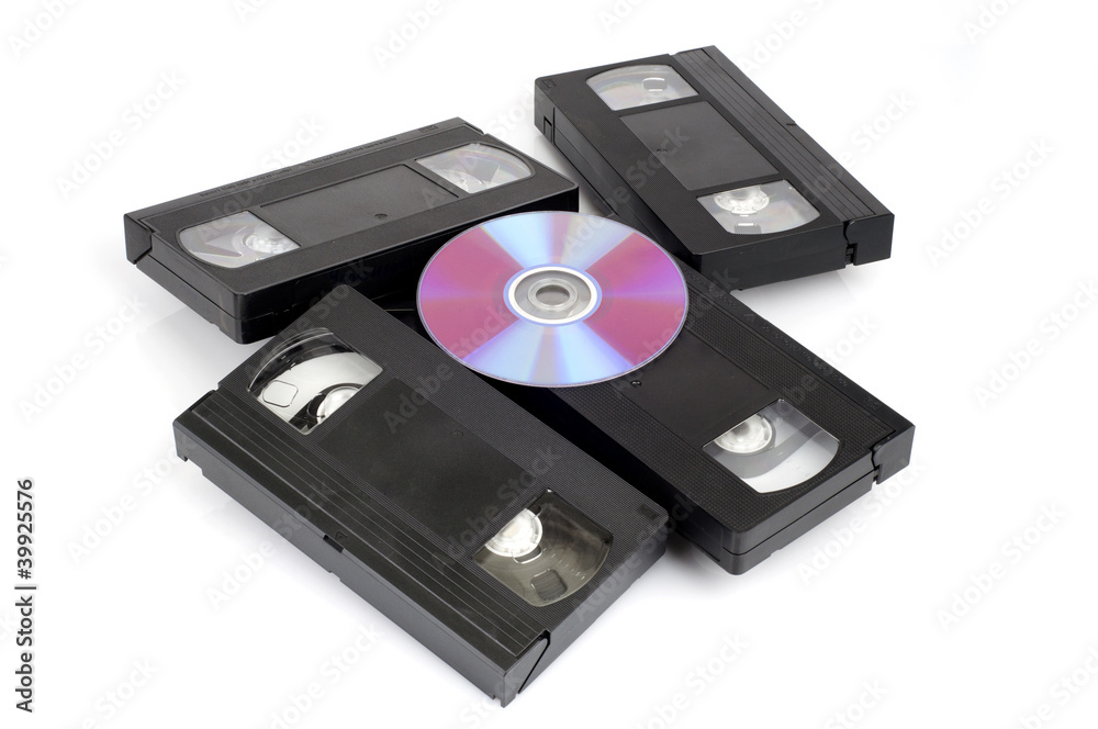 CD vs VHS. Concept of the superiority CD of the VHS