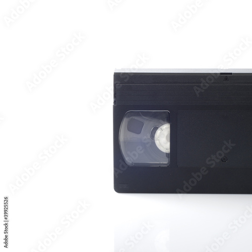 A part of video cassettes isolated on white background.