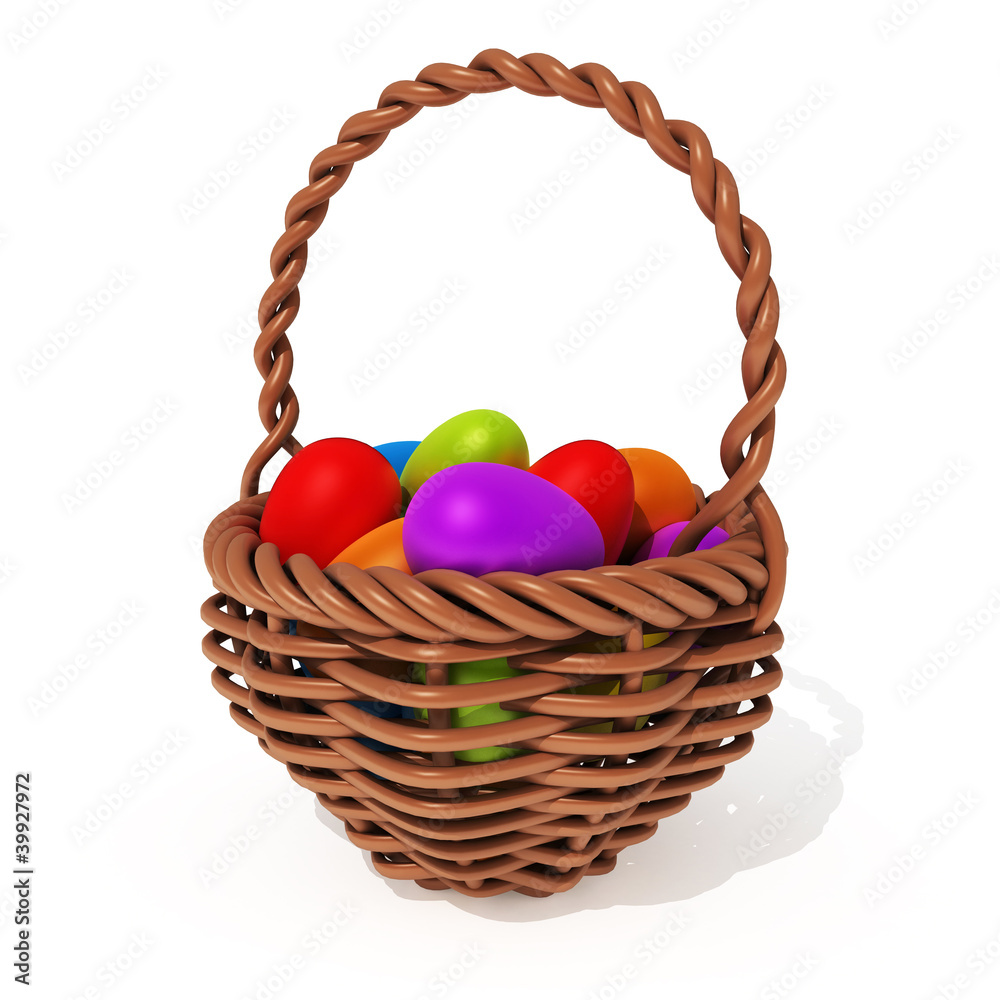 3d rendered illustration of some eggs in a basket