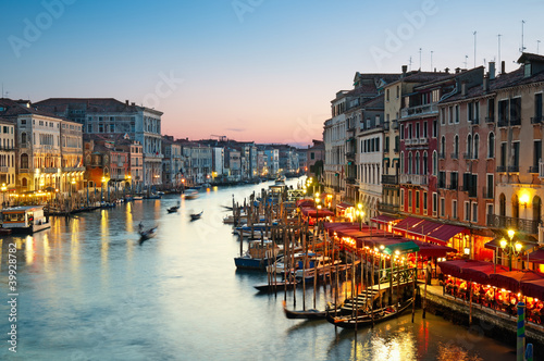 Canvas Print Grand Canal after sunset, Venice - Italy