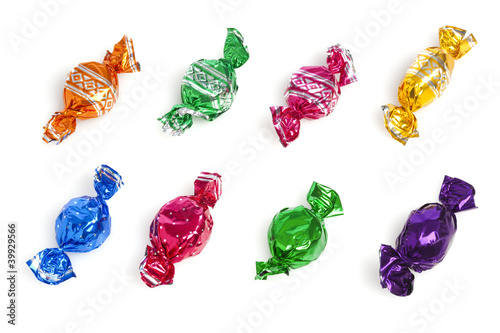 фотографія hard candy in colorful wrappers