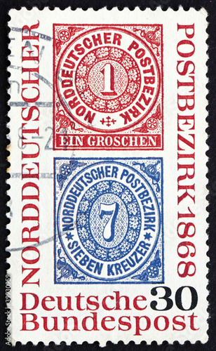 Postage stamp Germany 1968 Reproduction of stamps