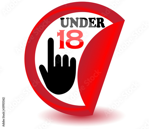 Under eighteen sign.Vector