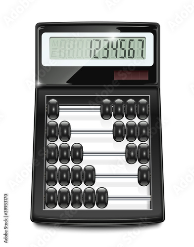 electronic calculator abacus vector illustration isolated on