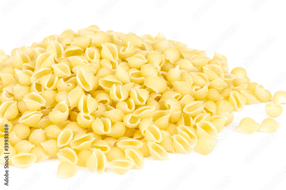 Heap of raw pasta (conchiglie) Heap of raw pasta (conchiglie)