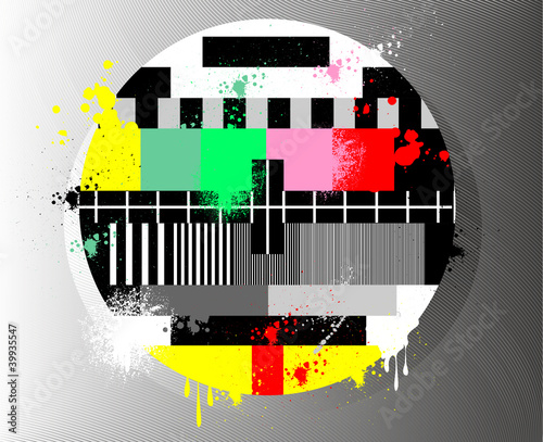 Color test for television, grunge style